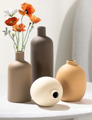 Productafbeelding van Set van 4 elegante keramische vazen voor decoratie