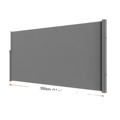 Obrázok produktu pre Výsuvná bočná markíza, ochrana UV30+, nepremokavá polyesterová tkanina, sivá180x350cm