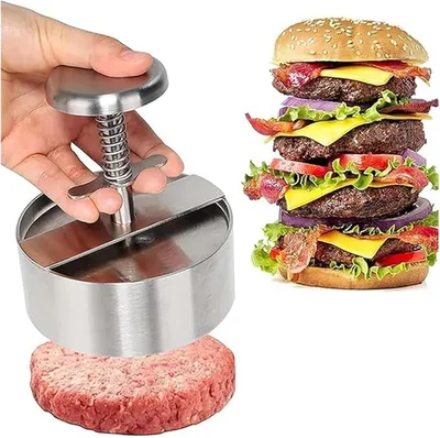 Hamburgerpresse aus Edelstahl, verstellbar, 14 cm