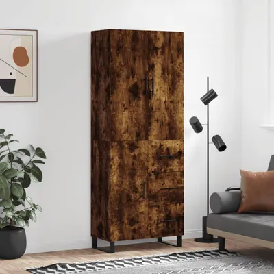 Obrázek produktu pro vidaXL Highboard kouřový dub 69,5x34x180 cm výrobek ze dřeva