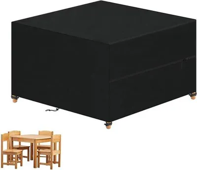 Produktbild von Wasserdichte Abdeckung für Gartenmöbel - Sonnenbeschirmung - 1 Stück - Schwarz - 420D Oxford