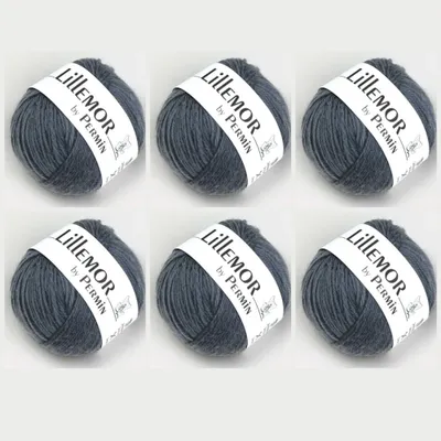 Obrázok produktu pre 6x Lillemor od Permin – Priadza z čistej organickej merino vlny (06 antracitová)