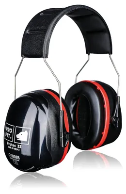 Kapselgehörschutz "Protec 33"schwarz/rot, SNR 33 dB
