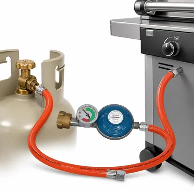 Productafbeelding van Gasslang met drukregelaar en manometer - 80 cm - Propaan en butaan