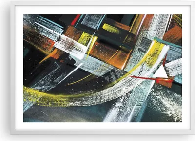 Produktbild von Gerahmtes Poster - Weißer Rahmen - Abstraktion Graffiti Bunt - 70x50 cm - Wand Bild - Wanddeko - Wandbilder - Kunstposter - Wandposter - Bilderrahmen - Bilder - Kunstdruck - Wandbild - P2WAA70x50-4157