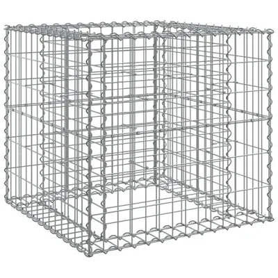 Image de vidaXL Corbeille à gabion argentée 70x70x65 cm Fer galvanisé