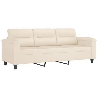 Zdjęcie produktu dla 3-osobowa sofa, beżowy, 180 cm, tapicerowana mikrofibrą