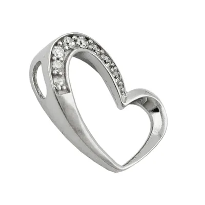 Produktbild von Anhänger 15x16mm Herz mit Zirkonias rhodiniert Silber 925 silber 15x16mm