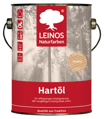 Produktbild von LEINOS Hartöl Farblos 2,5 l – Hartöl für Holz innen, wasserabweisend