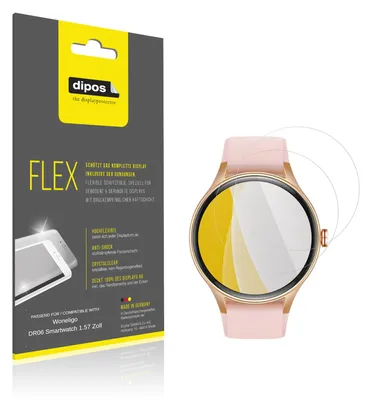 Image de 2x Film de protection d'écran pour Woneligo DR06 Smartwatch 1.57 Zoll, recouvre 100% de l'écran, dipos Flex