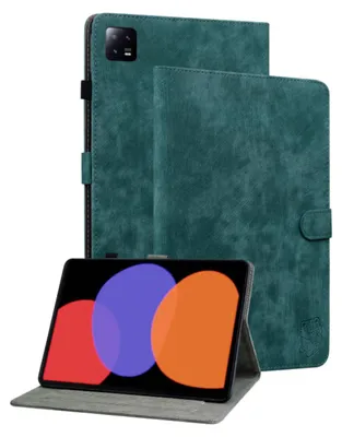 Productafbeelding van Voor Xiaomi Pad 6 / 6 Pro 11 inch, groene kunstleren hoes, tablettas, sandtiger design