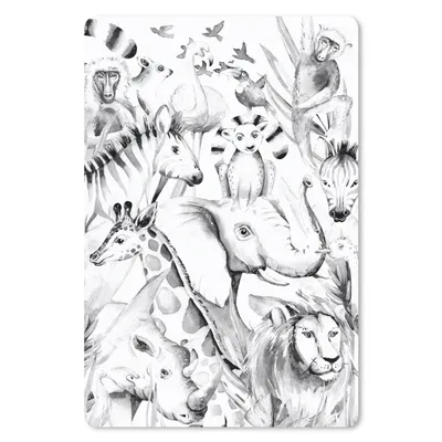Produktbild von MuchoWow® Mauspad Mousepad Aquarelle - Tiere - Dschungel - Pastell - Jungen - Mädchen - Kinder - Kinder 40x60 cm - Mousepads - Maus Mat - Pad - Mausunterlage - Schreibtisch Accesoire