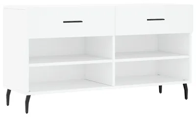 Obrázok produktu pre vidaXL Lavica na topánky biela 102x35x55 cm Drevo Materiál
