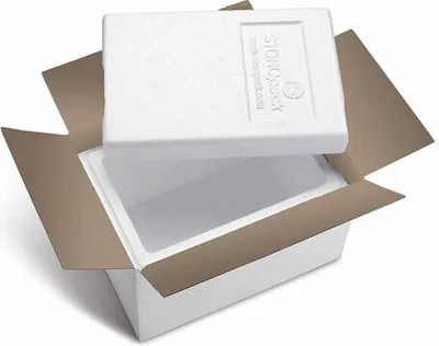 Produktbild von 24x Isolierboxen mit Deckel aus rEPS 330 x 225 x 225 mm 7,3 Liter inkl. Umkarton
