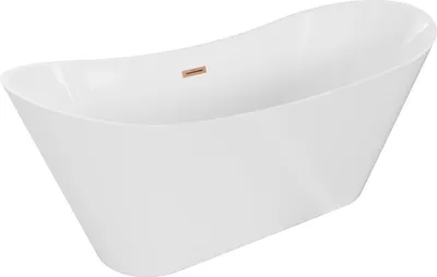 Produktbild von Mexen Celia freistehende Badewanne 170 x 75 cm, weiß, gebürsteter Messingüberlauf - 52331707500-65