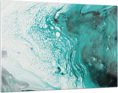 Produktbild von Bilder auf glas - Einteilig - Abstraktion Türkis Flüssigkeit - 120x80cm - Glasbilder - Wandbilder - Bilder - Wanddekoration aus Glas - Glas Bilder - Wandbild auf Glas - GAA120x80-4572