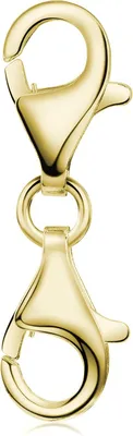 Produktbild von MATERIA by Matthias Wagner Gold Karabiner Doppel Verschluss 925 Sterlingsilber vergoldet für Armbänder Ketten 1677