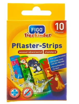 Produktbild von Figo Kinderpflaster, Zoo-Muster, 10 Stück