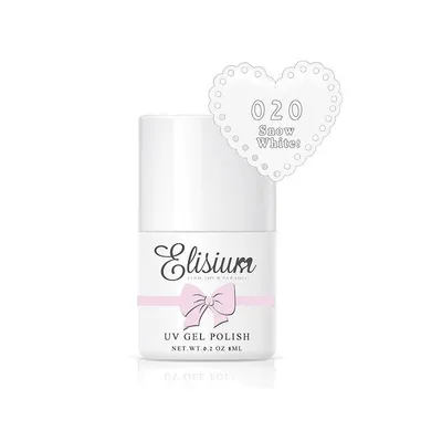 Produktbild von Elisium UV Hybrid Gel Nagellack, 020 Schneeweiß, 8ml - Hochwertiger, langanhaltender und veganer Nagellack, UV-härtend.