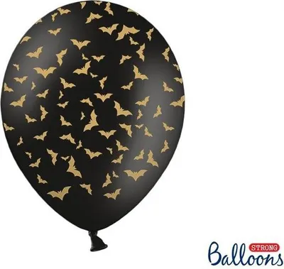 Zdjęcie produktu dla PartyDeco SB14P-292-010-6, Zabawka - balon, Czarny, Złoto, 30 cm, 6 szt.