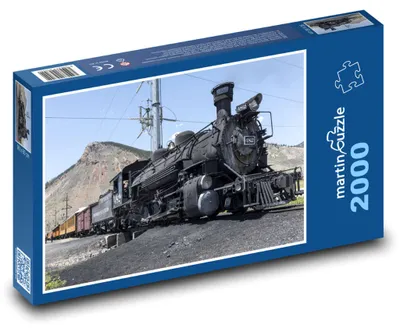 Obrázek produktu pro Puzzle 2000 Historická parní lokomotiva na trati - martinpuzzle