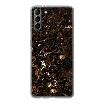Produktbild von MuchoWow® Handyhülle Schutzhülle Hülle für Samsung Galaxy S21 Plus Marmor - Schwarz - Gold Silikon Softcase Handy Hülle - Handy-Tasche