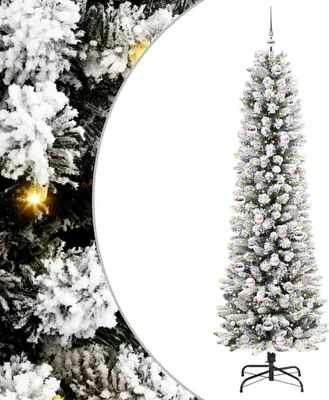 Obrázek produktu pro vidaXL Umělý vánoční stromek s 300 LED diodami se stojanem bílý 210 cm