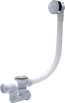 Produktbild von Wirquin SP5603 Ablaufgarnitur / Überlaufgarnitur mit Kabel und Siphon, chromfarben