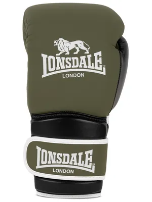 Immagine prodotto di Guantoni da boxe in pelle BARFORD Olive/Nero/Bianco 16 oz Lonsdale