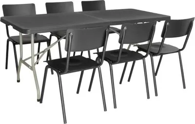 Produktbild von Bolero Rechteckiger Klapptisch Schwarz 183Cm