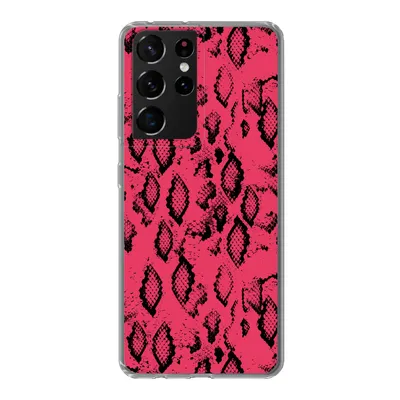 Produktbild von MuchoWow® Handyhülle Schutzhülle Hülle für Samsung Galaxy S21 Ultra Tiermuster - Schlangenhaut - Rosa Silikon Softcase Handy Hülle - Mobiltelefon