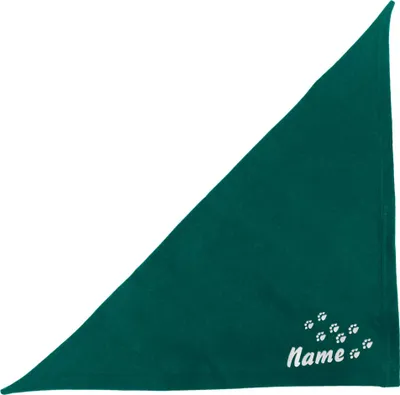 Produktbild von Besticktes Hundehalstuch Petrol 65 cm Bandana Pfotenspur + Hundename