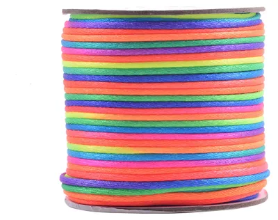 Satin-Kordel 1 mm, Nylon, 73 m, Regenbogen