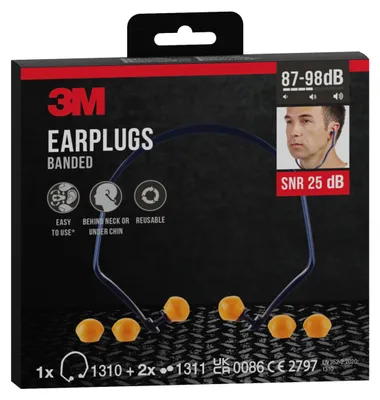 Produktbild von 3M Bügelgehörschutz, 24-25 dB, mit Ersatzstöpseln