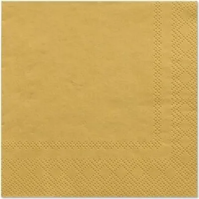 Produktbild von Papstar Servietten, gold 3-lagig 1/4-Falz 25 x 25 cm 14 x 20 Stück