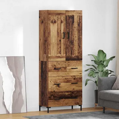 Zdjęcie produktu dla VidaXL Wysoka szafka, 2 sztuki, imitacja drewna, 69,5 x 34 x 180 cm, płyta wiórowa