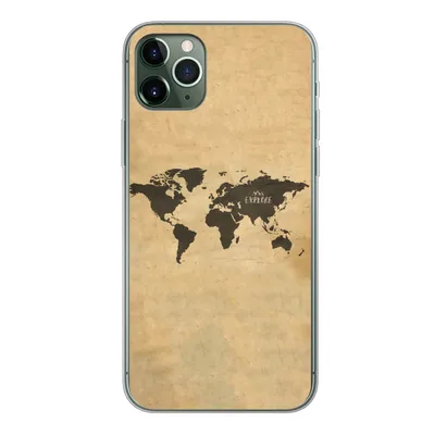 Produktbild von MuchoWow® Handyhülle Schutzhülle Hülle für iPhone 11 Pro Max Weltkarte - Vintage - Erforschen Silikon Softcase Handy Hülle - Schutz