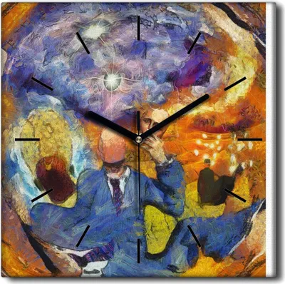 Produktbild von Coloray Uhr auf Leinwand 30x30 cm Wand Uhr Dekoration Wohnzimmer Segeltuch schwarze Hände -Abstraktion