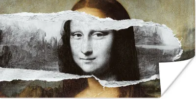 Produktbild von MuchoWow® Poster Mona Lisa - Da Vinci - Schwarz - Weiß 150x75 cm - ohne Rahmen
