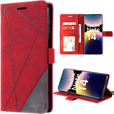 Image de Coque pour Xiaomi Redmi Note 14 Pro 5G, Protection Anti-Rayures 360 Degré CuirPolyuréthaneRouge