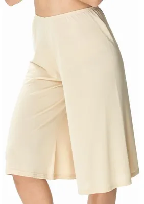 Produktbild von Mewa Lingerie Damen Hosenunterrock Viskose - Unterziehhose Weites Bein, Antistatisch & Glatt, Größe 36, Beige