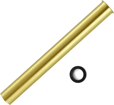 Zdjęcie produktu dla Rura Messing do syfonu, 300 mm - Rura przedłużająca odpływu, 32 mm - Prosta rura odpływowa - Syfon typu "butelka" do umywalki - Zestaw odpływowy - Wykończenie: szczotkowane złoto