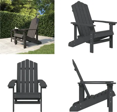 Produktbild von vidaXL Adirondack Gartenstuhl HDPE Anthrazit - Gartenstuhl - Gartenstühle - Outdoor Stuhl - Gartensessel