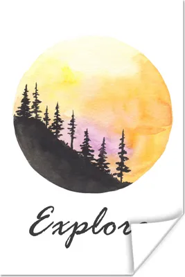 Produktbild von MuchoWow® Poster Aquarell - Baum - Zitat 40x60 cm - Plakate für die Wand - Poster Babyzimmer