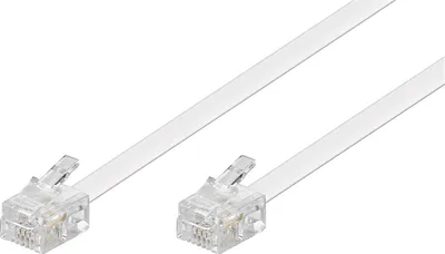 Immagine prodotto di Goobay 93063 Cavo di collegamento modulare, 10 m, bianco - Spina RJ11/RJ14 (6P4C) > Spina RJ11/RJ14 (6P4C)