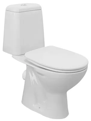 Produktbild von RIGA Kombi-WC, Betätigungsplatte 3/6l, Abgang waagerecht, weiß
