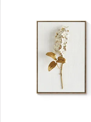 Produktbild von TPFLiving Kunstdruck LW-47 (OHNE RAHMEN) Poster - Leinwand - Wandbild - Hochauflösender Giclée-Druck, langlebig und hochwertig - Nordic Art - Goldene 3-D Blumen -  - Größe: 21x30cm