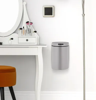 Image de Poubelle de salle de bain murale, 3 L, couvercle à fermeture automatique