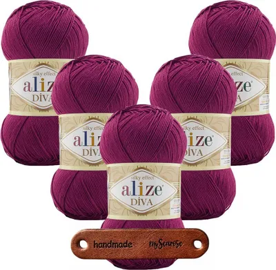 Produktbild von 5 x ALIZE Diva 326 Fuchsia mit Label
