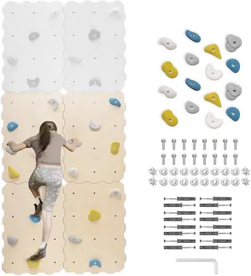 Imagen del producto de Pared de escalada para habitación infantil, estructura de escalada interior, escalada con agarres para niños, piedras de escalada, torre de escalada con agarres, agarres para escalada, kit de montaje